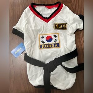 Dog korean black belt taekwondo costume NWT